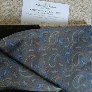 Robert Graham Home Cheviot 400 TC Cotton Percale 2 EURO Pillow Shams